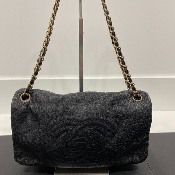 Chanel Rock and Chain Accordion Flapo Bag Patent Vinyl Medium (1078) - Picture 1 of 10